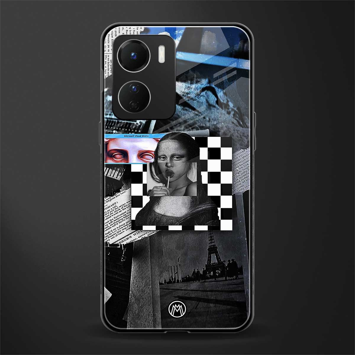 aesthetic mona lisa art back phone cover | glass case for vivo y16
