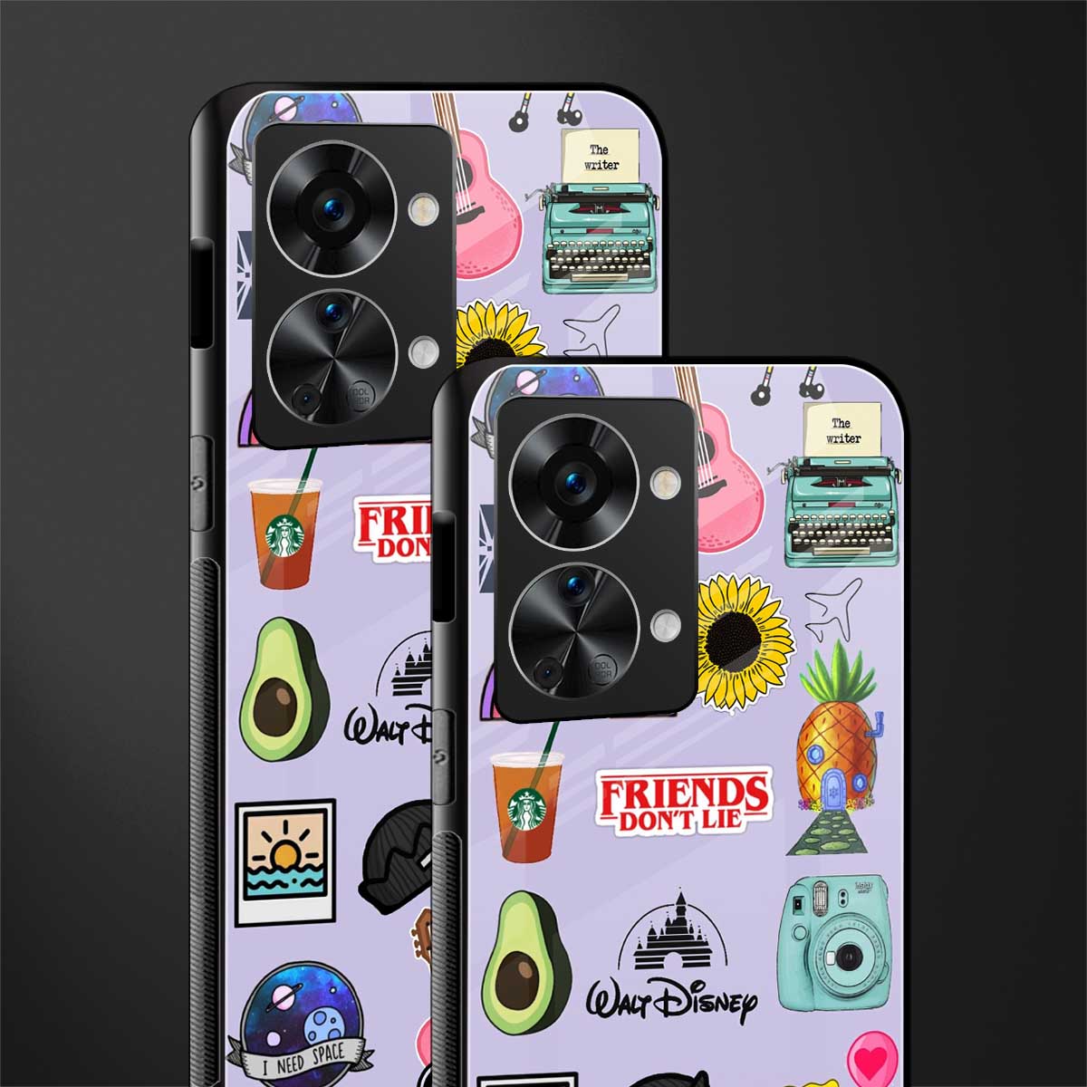 aesthetic stickers purple collage glass case for phone case | glass case for oneplus nord 2t 5g
