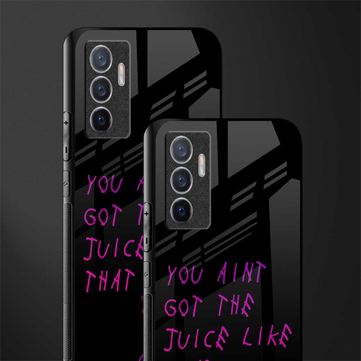 ain't got the juice black edition glass case for vivo v23e image-2