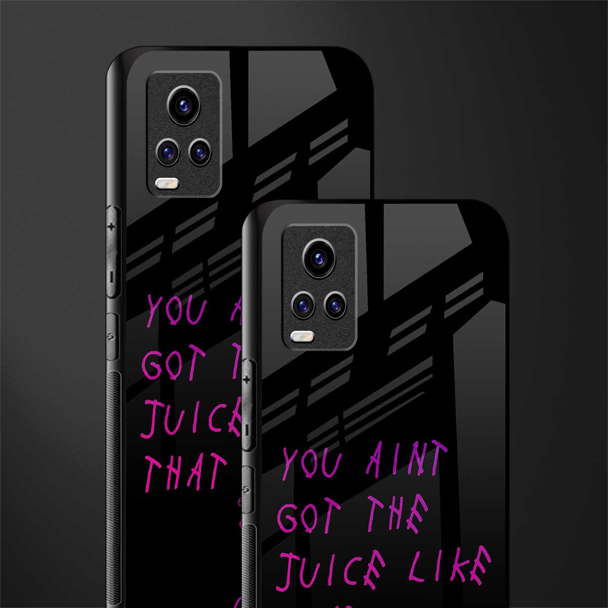 ain't got the juice black edition back phone cover | glass case for vivo v21e 4g