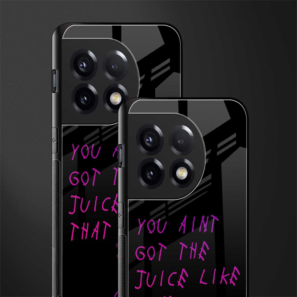 ain't got the juice black edition back phone cover | glass case for oneplus 11r