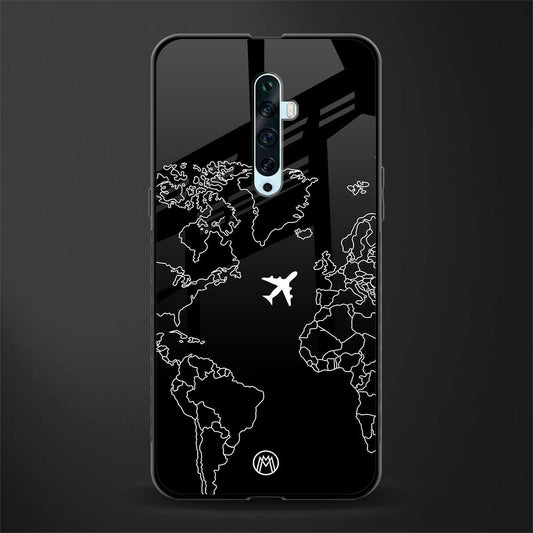airplane flying wanderlust glass case for oppo reno 2z image