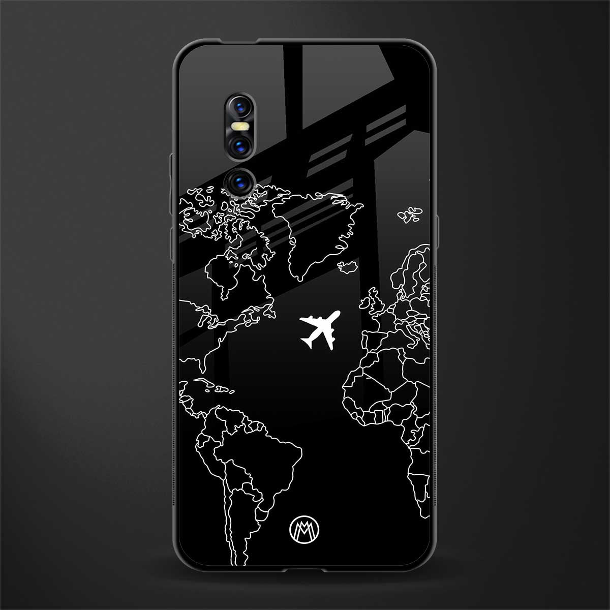 airplane flying wanderlust glass case for vivo v15 pro image