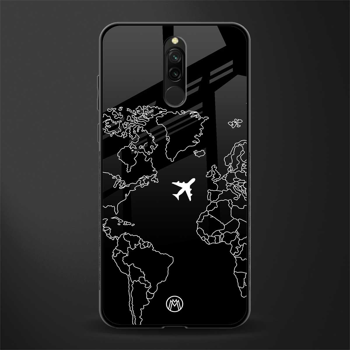 airplane flying wanderlust glass case for redmi 8 image