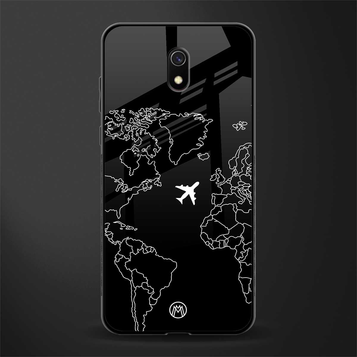 airplane flying wanderlust glass case for redmi 8a image