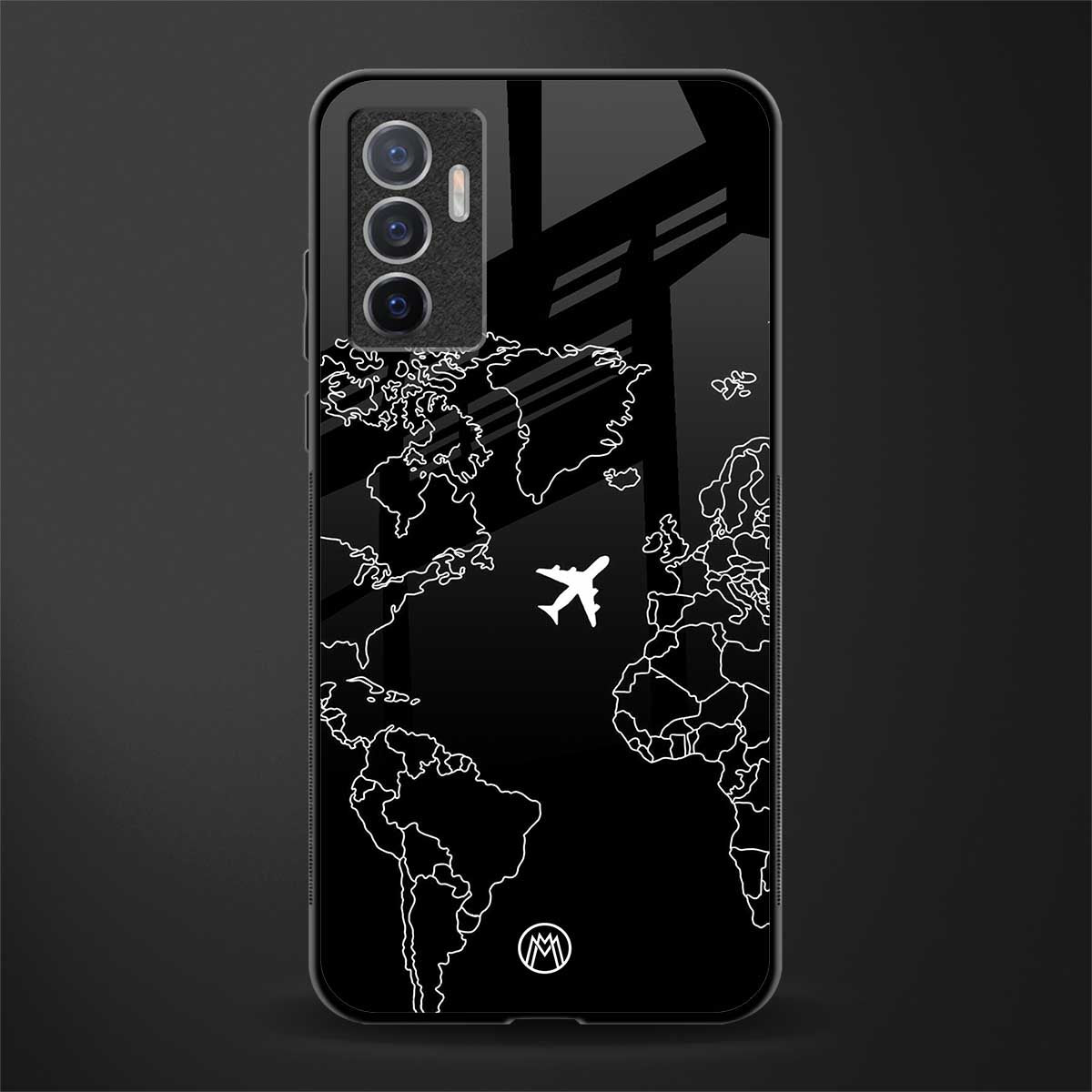 airplane flying wanderlust glass case for vivo v23e image