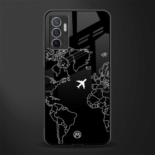 airplane flying wanderlust glass case for vivo v23e image