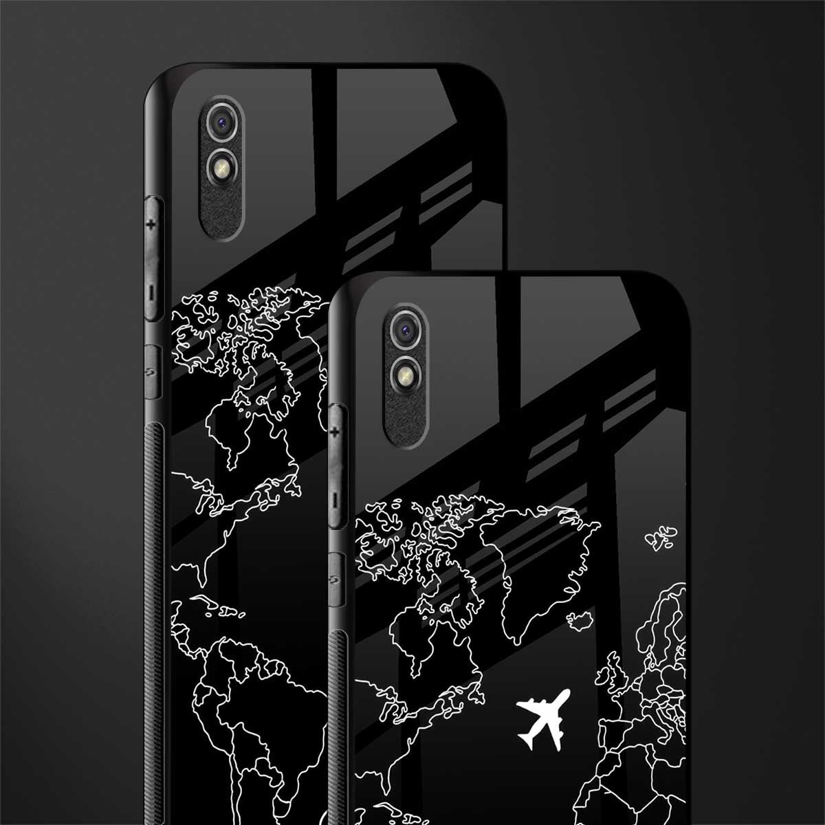 airplane flying wanderlust glass case for redmi 9a image-2
