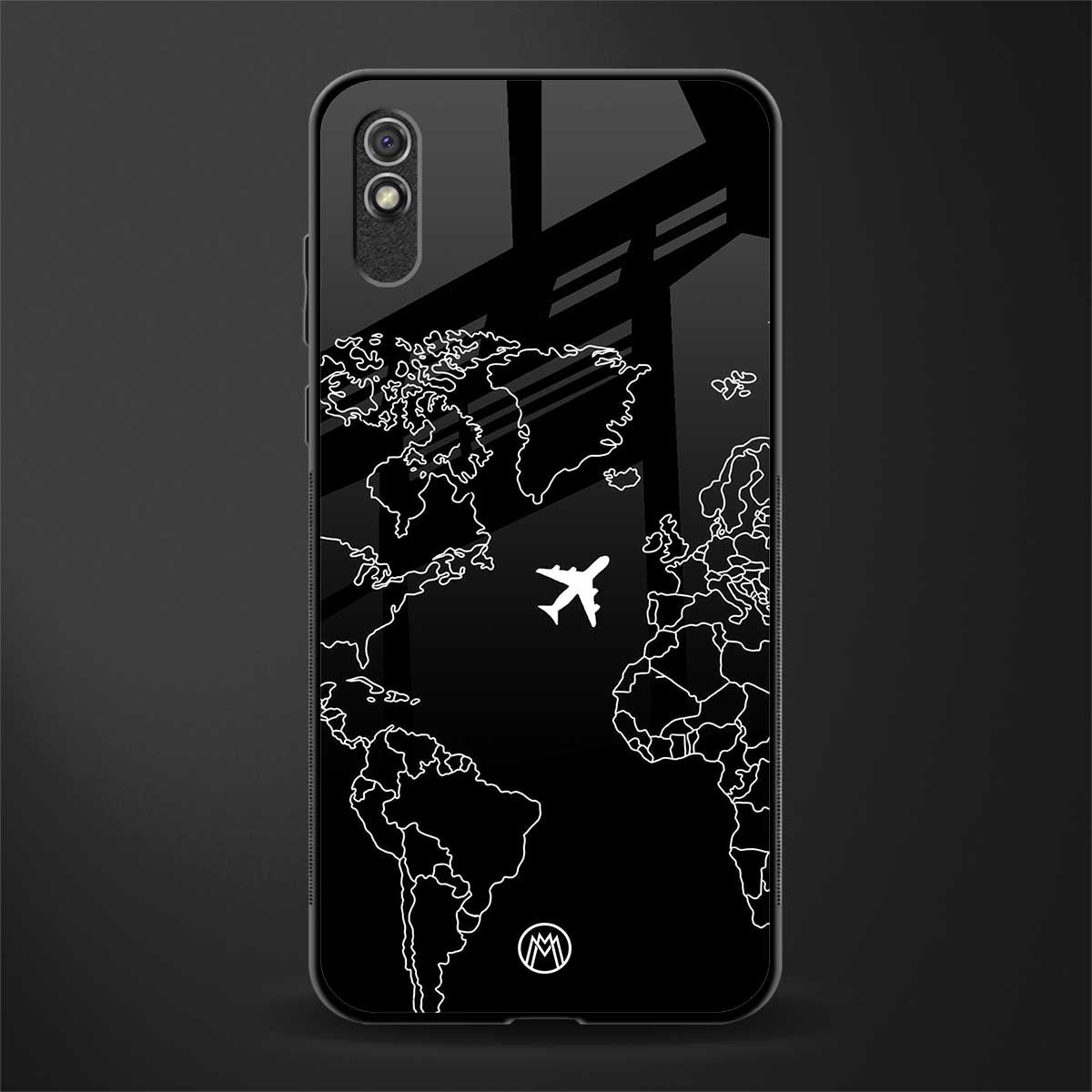 airplane flying wanderlust glass case for redmi 9a image