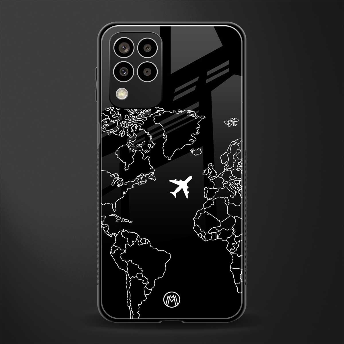 airplane flying wanderlust back phone cover | glass case for samsung galaxy m33 5g