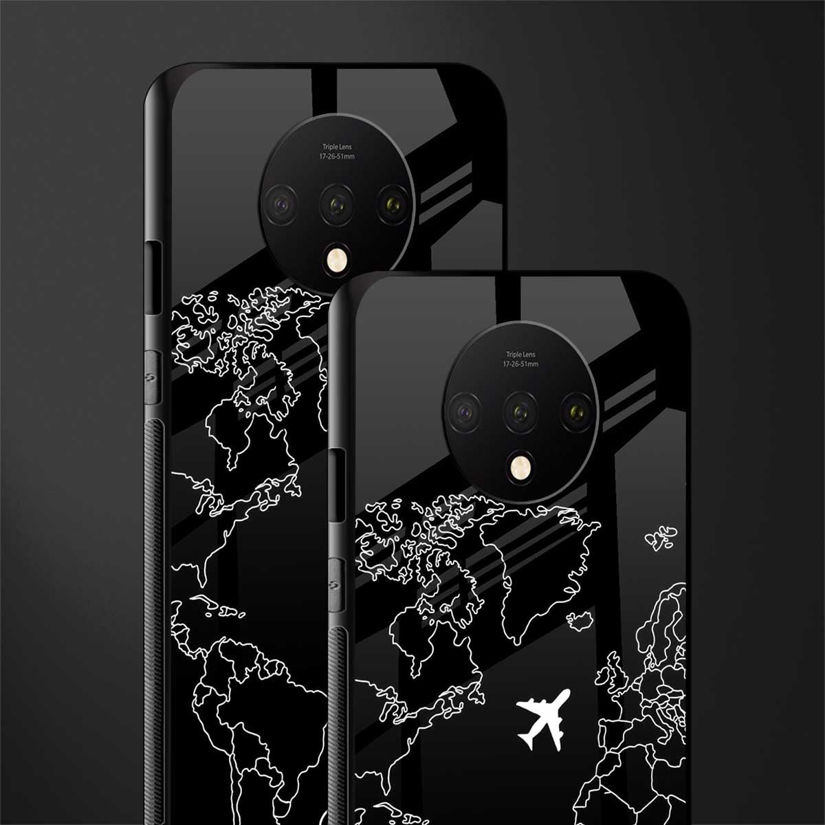 airplane flying wanderlust glass case for oneplus 7t image-2