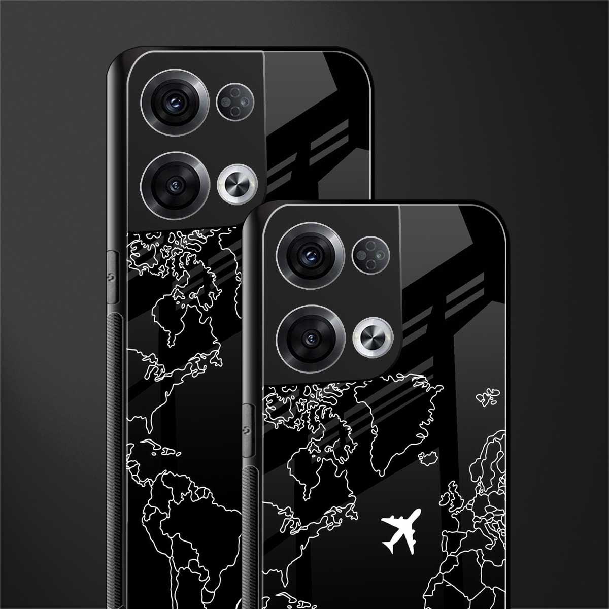 airplane flying wanderlust back phone cover | glass case for oppo reno 8
