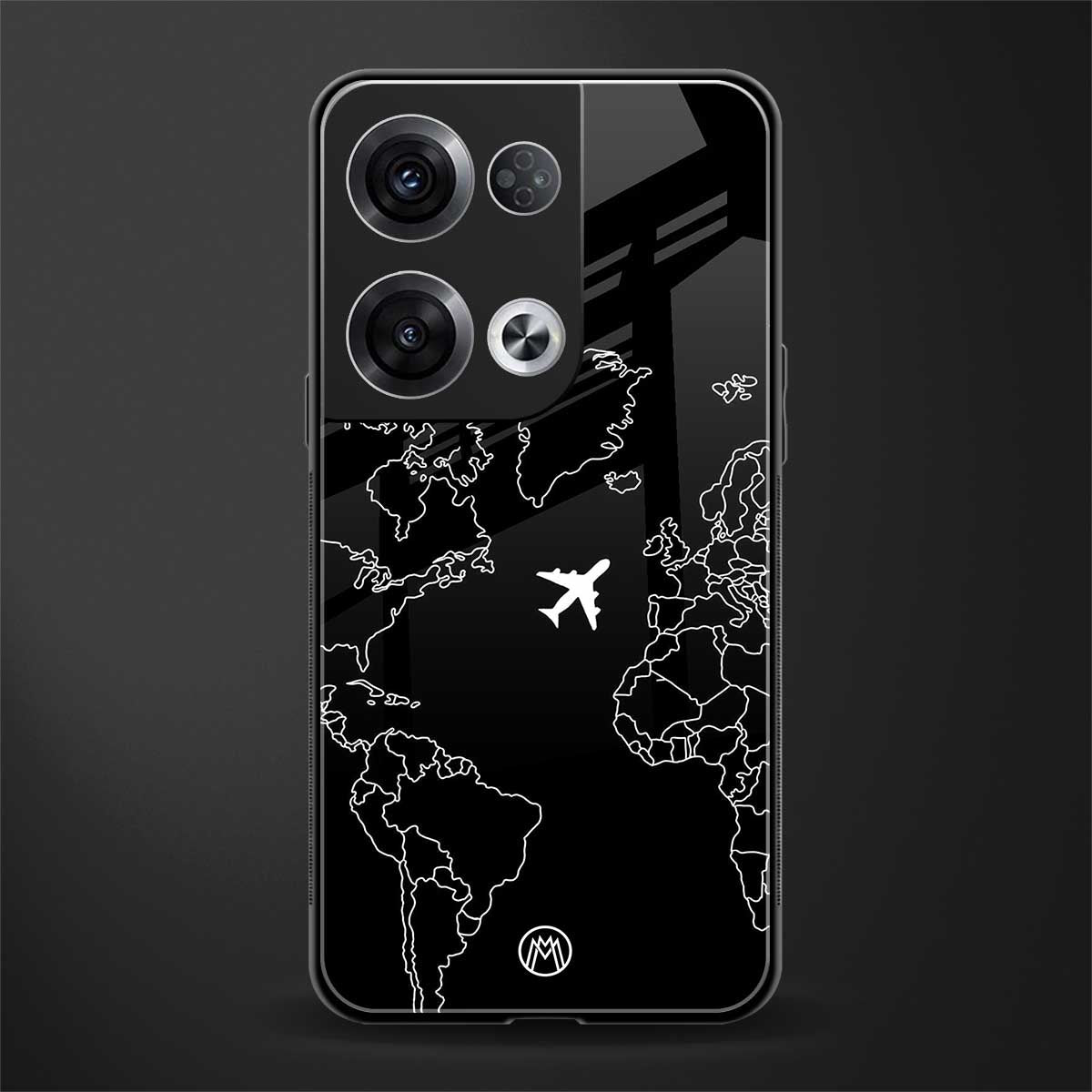 airplane flying wanderlust back phone cover | glass case for oppo reno 8