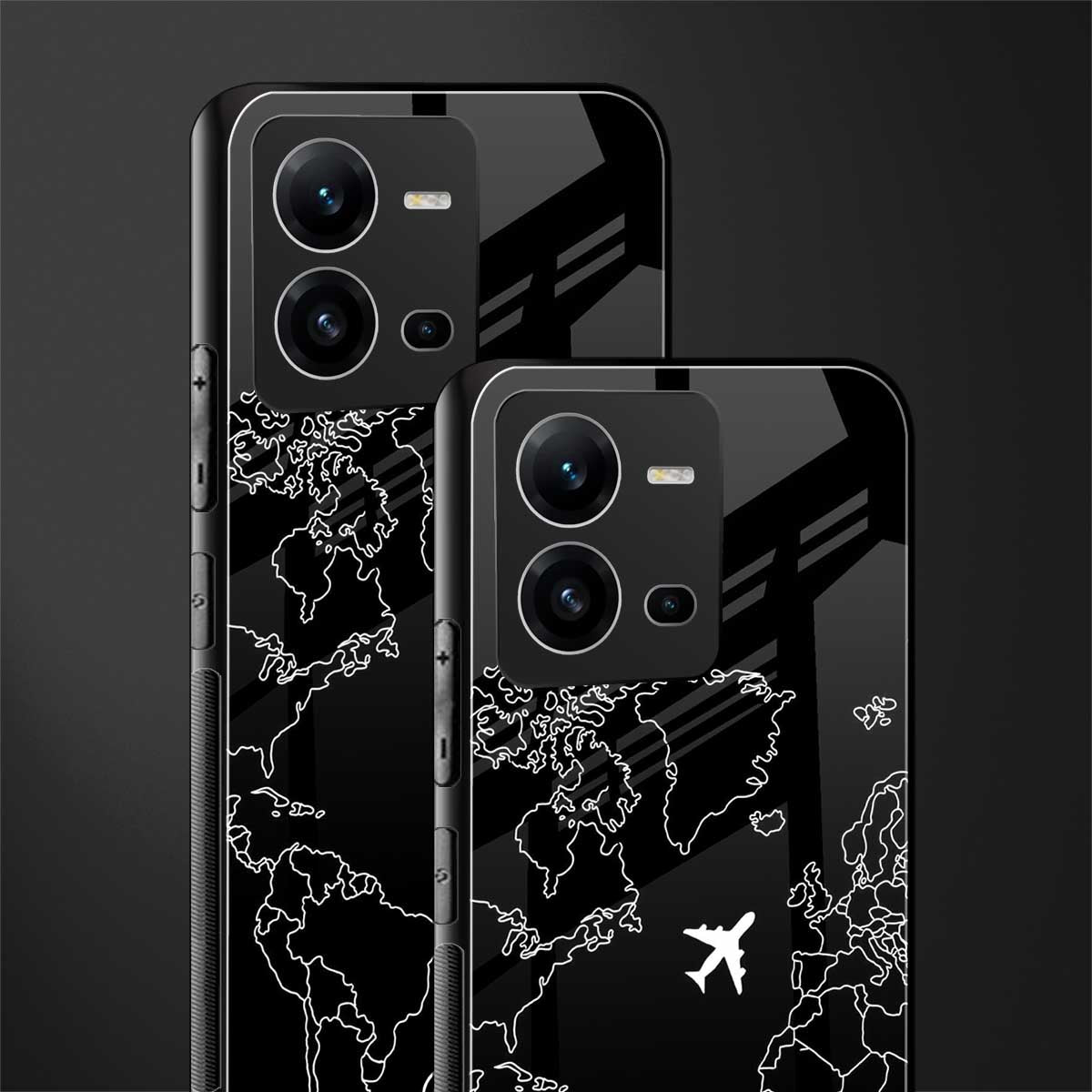 airplane flying wanderlust back phone cover | glass case for vivo v25-5g