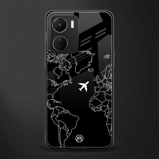 airplane flying wanderlust back phone cover | glass case for vivo y16