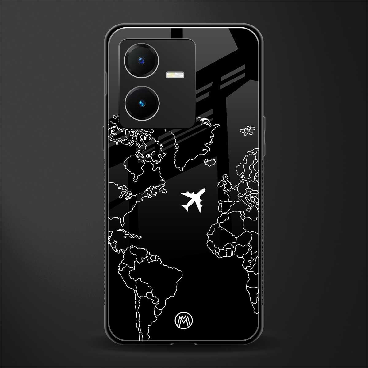 airplane flying wanderlust back phone cover | glass case for vivo y22