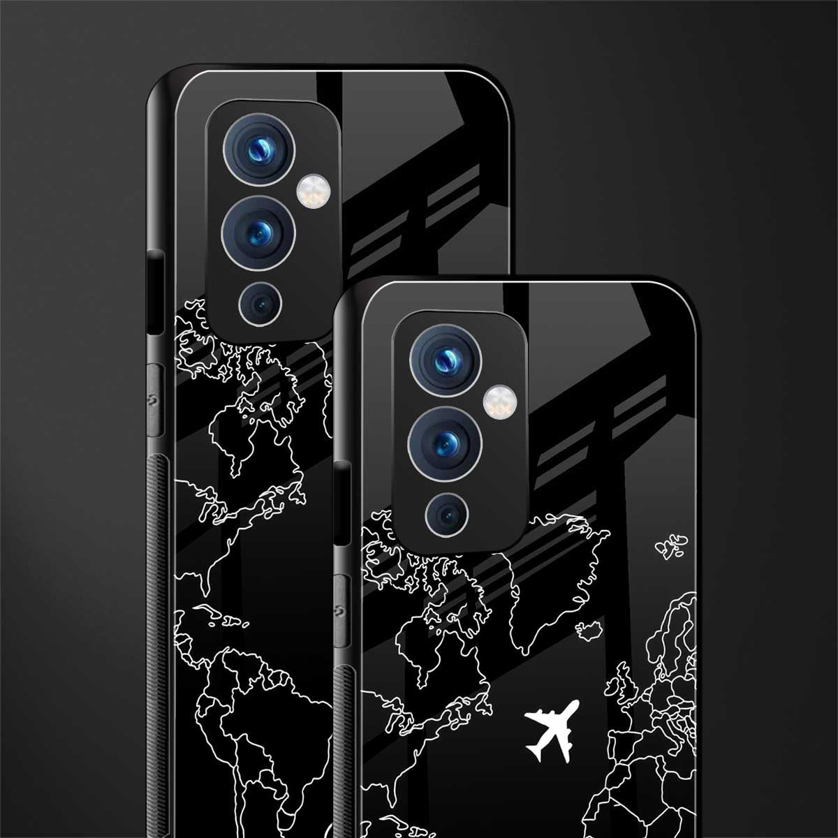 airplane flying wanderlust back phone cover | glass case for oneplus 9