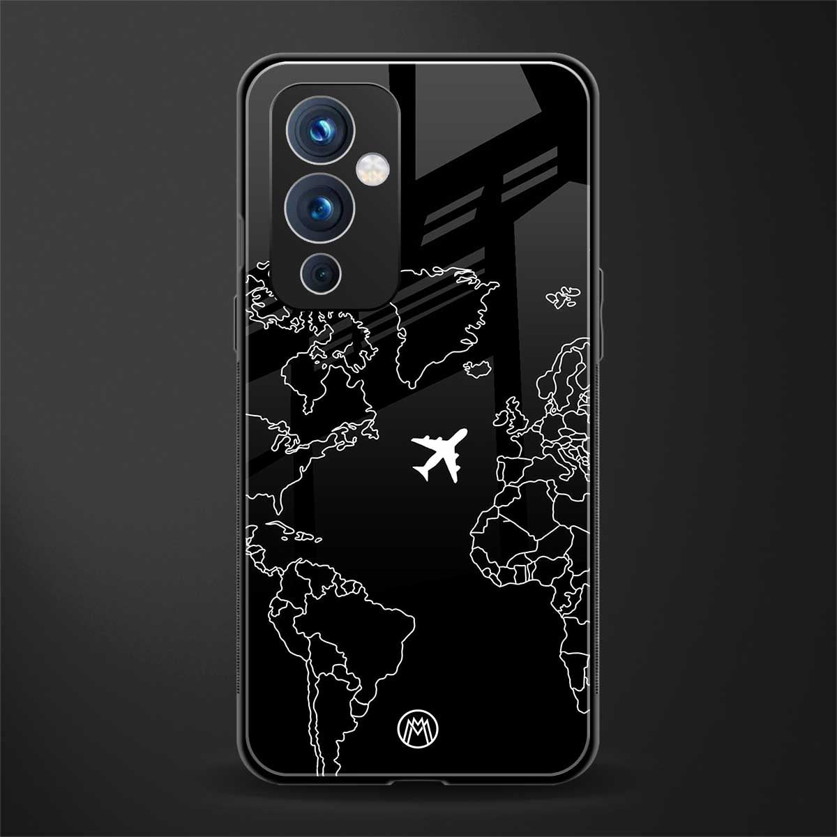 airplane flying wanderlust back phone cover | glass case for oneplus 9