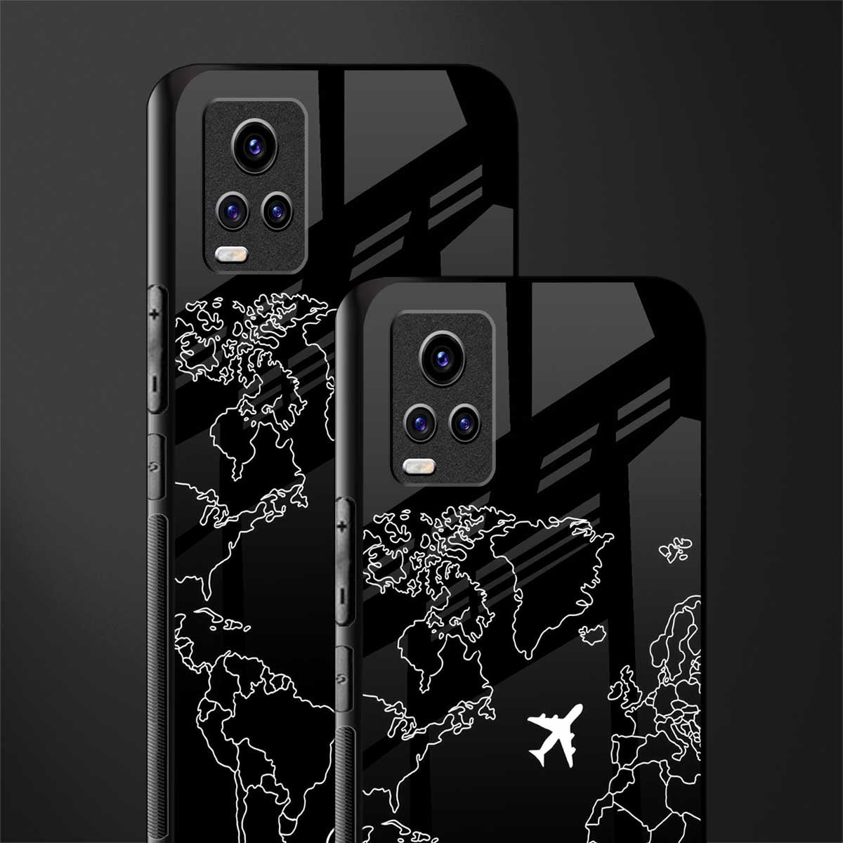 airplane flying wanderlust back phone cover | glass case for vivo v21e 4g