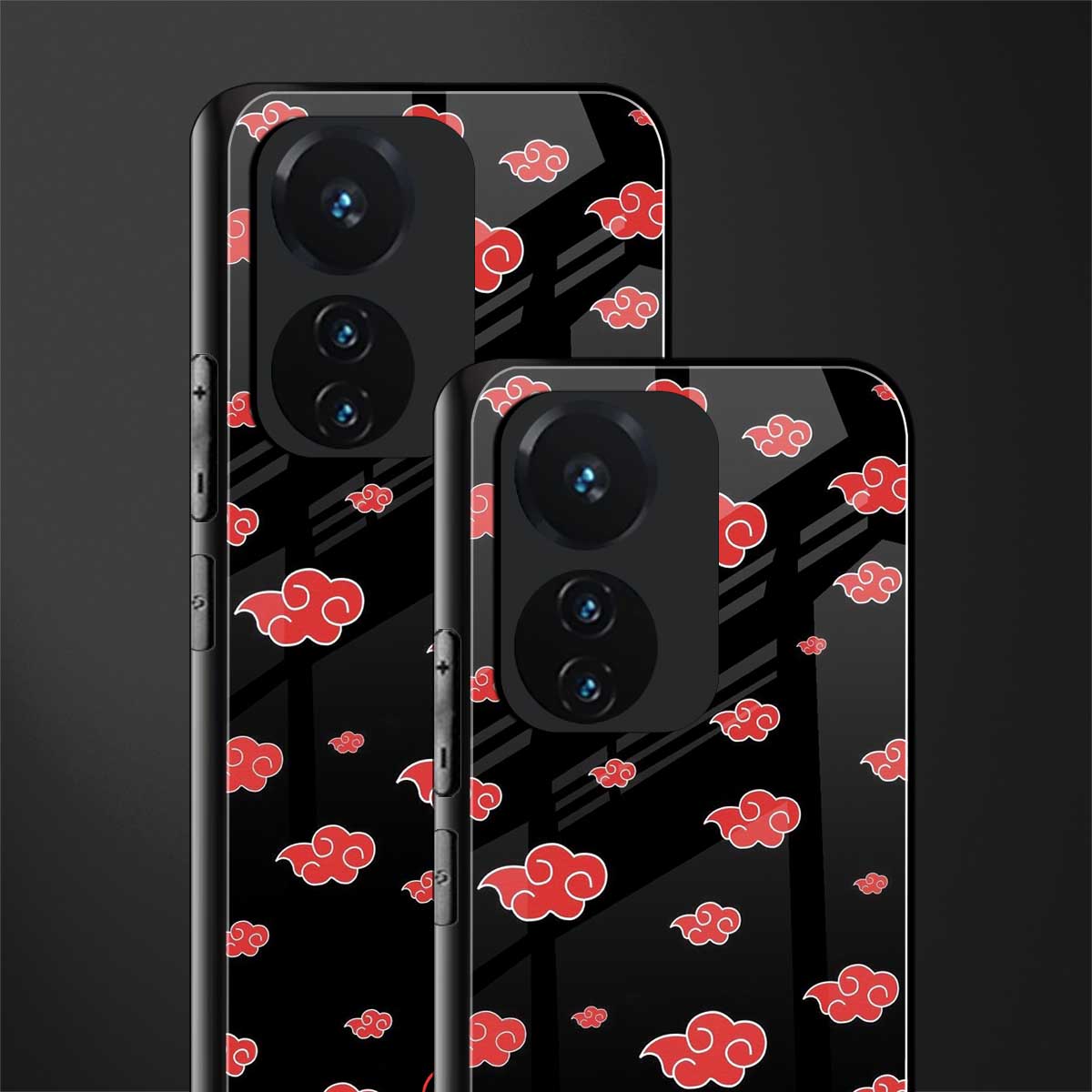 akatsuki naruto anime back phone cover | glass case for vivo t1 44w 4g