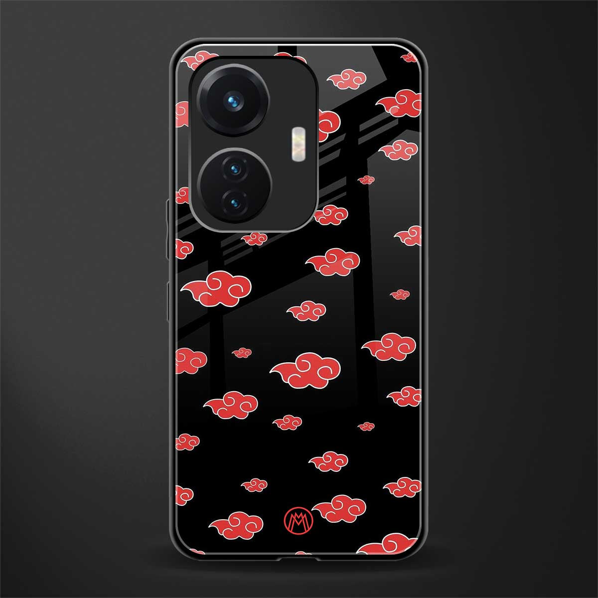 akatsuki naruto anime back phone cover | glass case for vivo t1 44w 4g