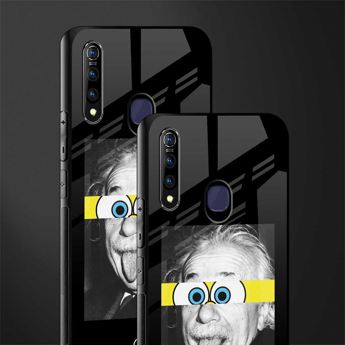 albert einstein spongebob squarepants glass case for vivo z1 pro image-2