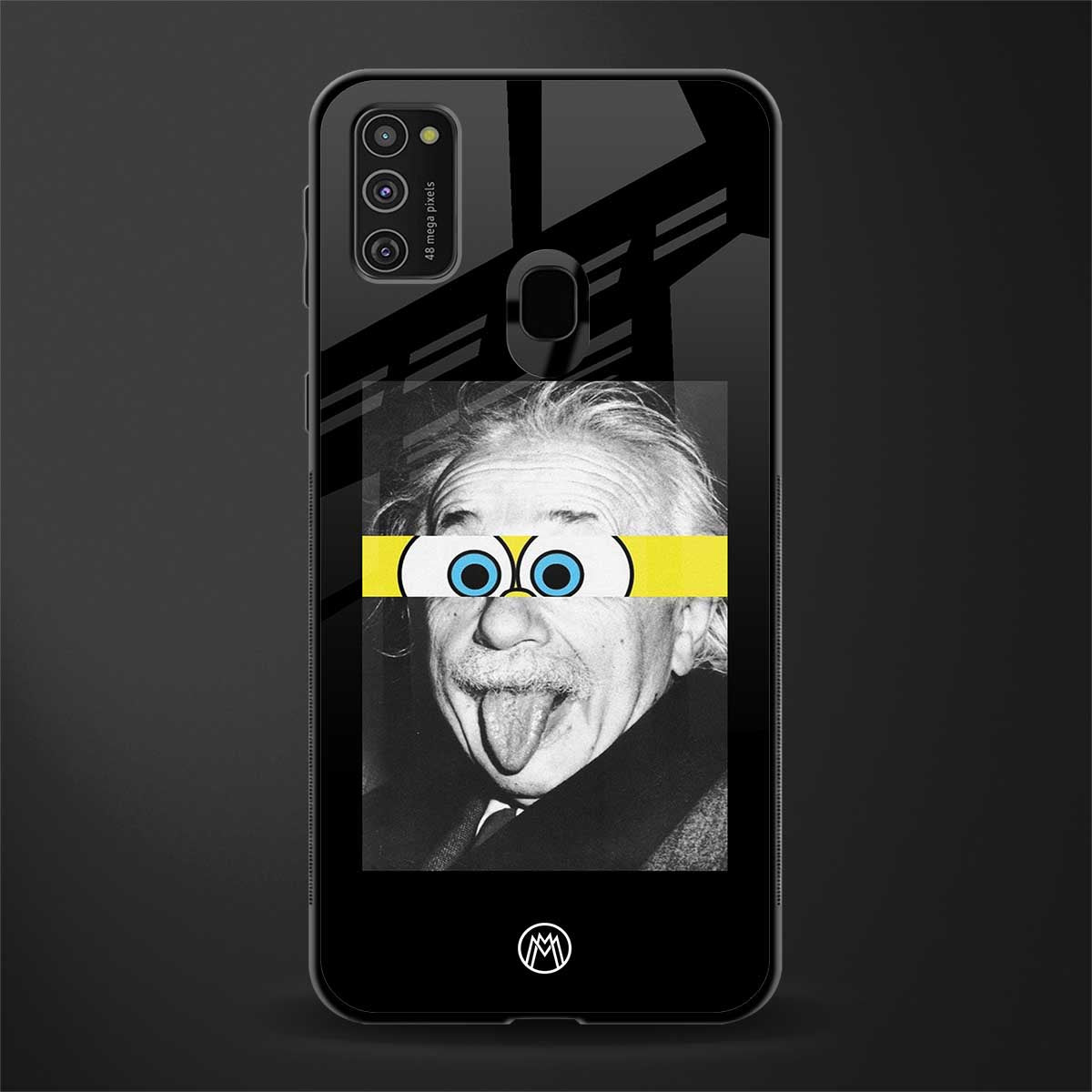 albert einstein spongebob squarepants glass case for samsung galaxy m21 image