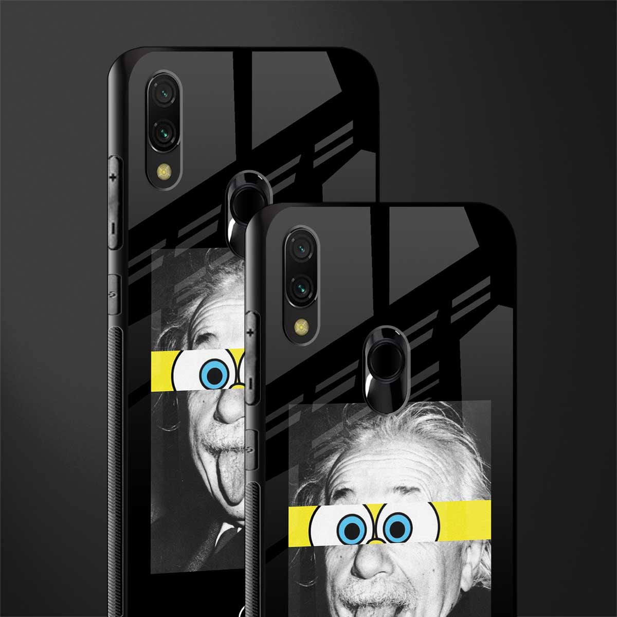 albert einstein spongebob squarepants glass case for redmi y3 image-2