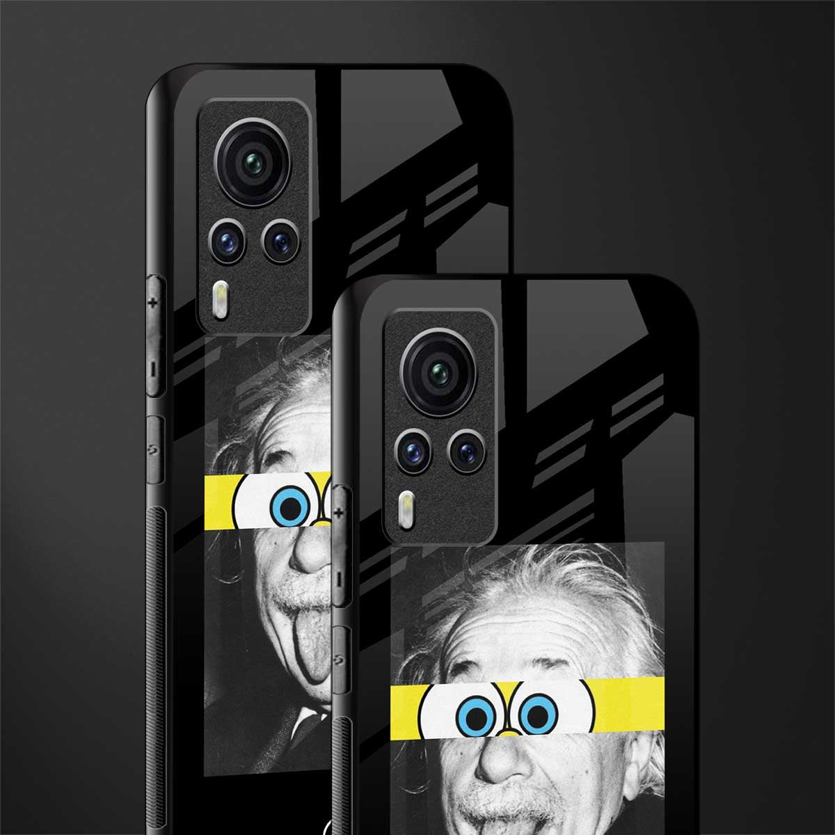 albert einstein spongebob squarepants glass case for vivo x60 pro image-2