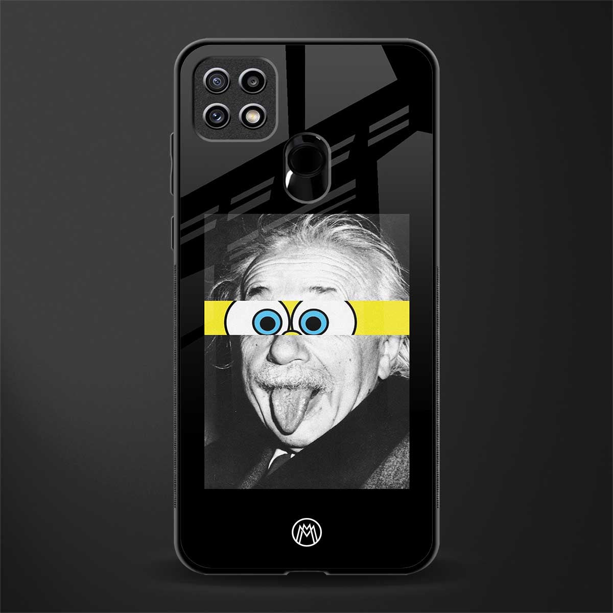 albert einstein spongebob squarepants glass case for oppo a15 image