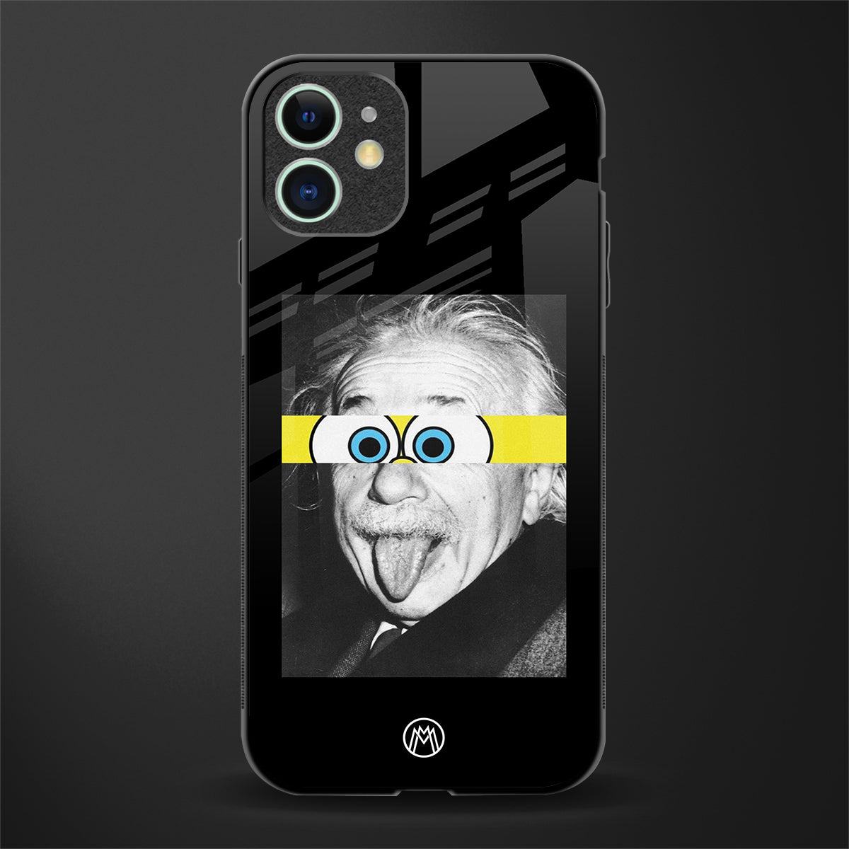 albert einstein spongebob squarepants glass case for iphone 11 image