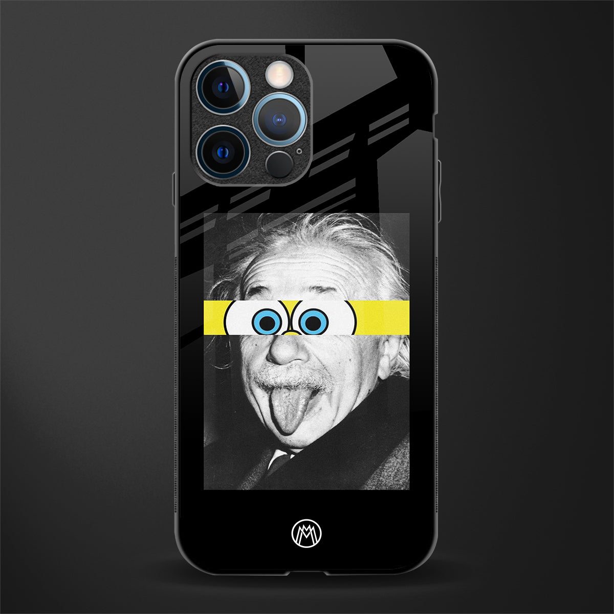 albert einstein spongebob squarepants glass case for iphone 12 pro image