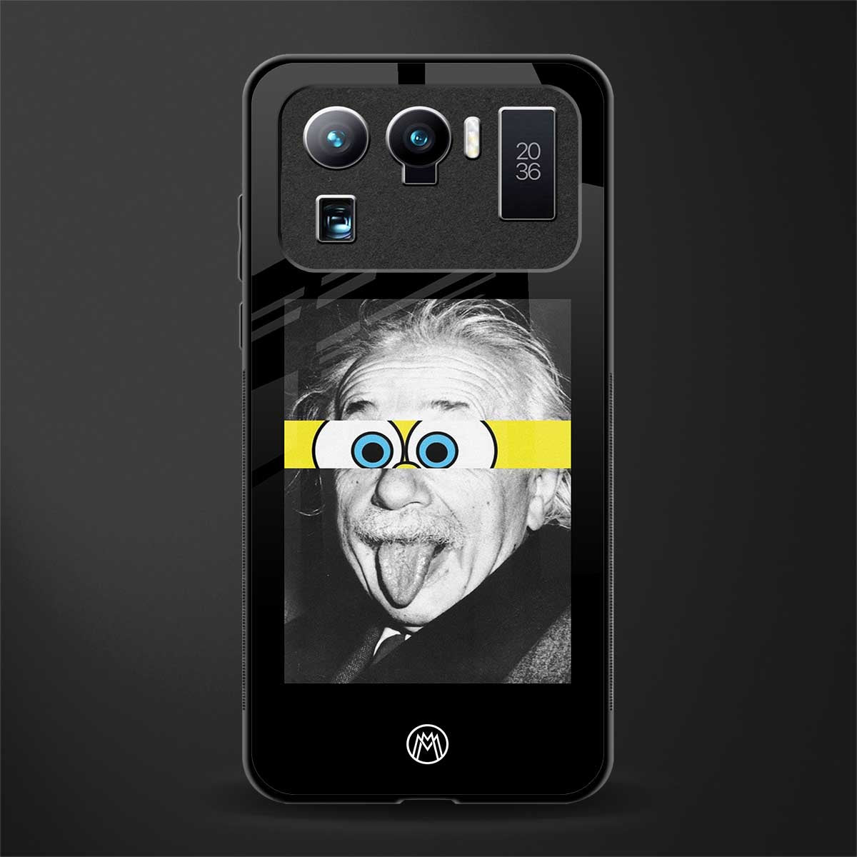 albert einstein spongebob squarepants glass case for mi 11 ultra 5g image