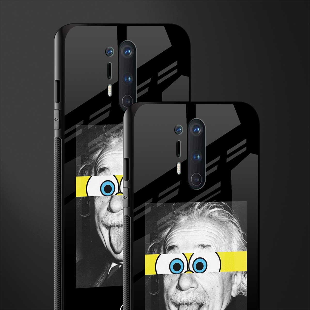 albert einstein spongebob squarepants glass case for oneplus 8 pro image-2