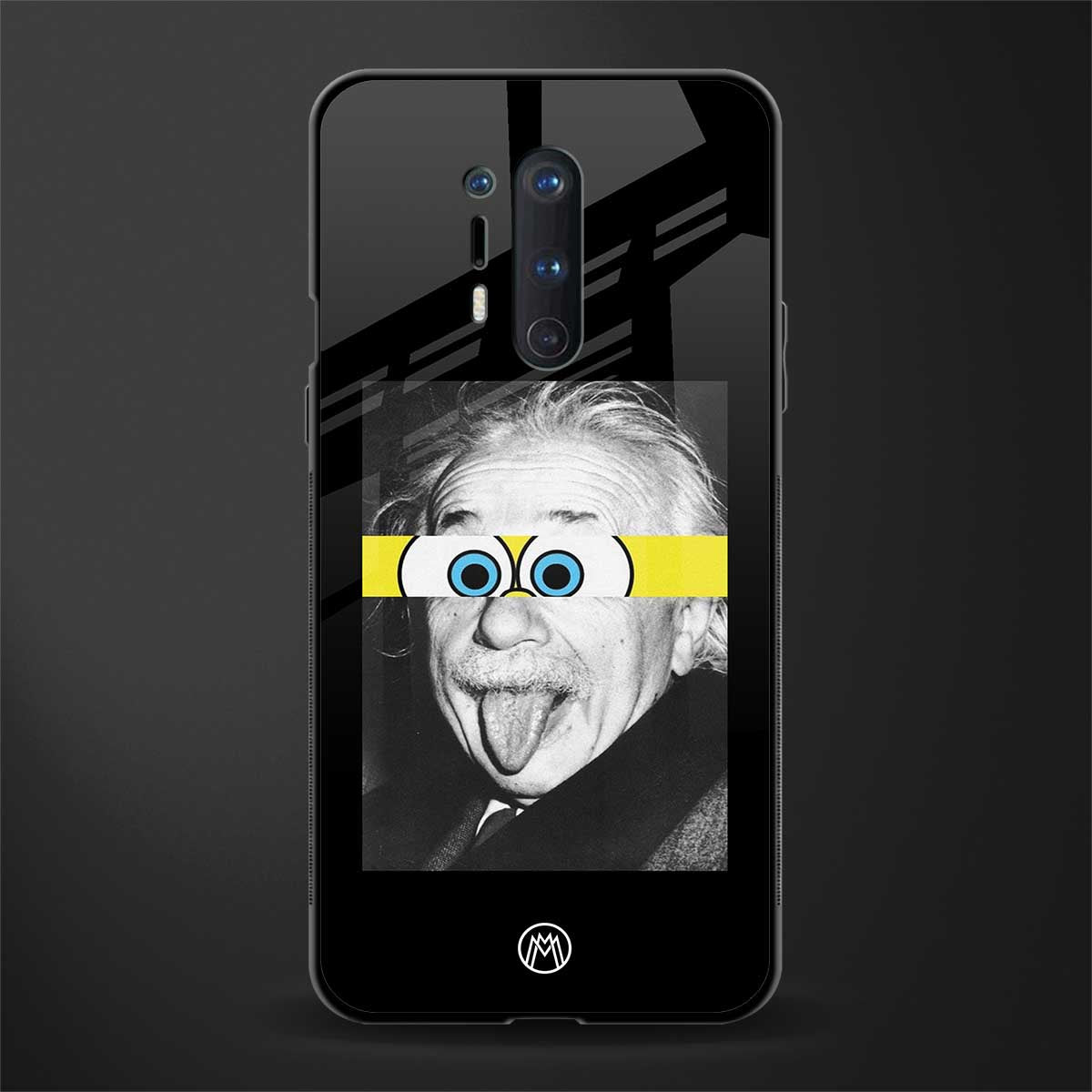 albert einstein spongebob squarepants glass case for oneplus 8 pro image