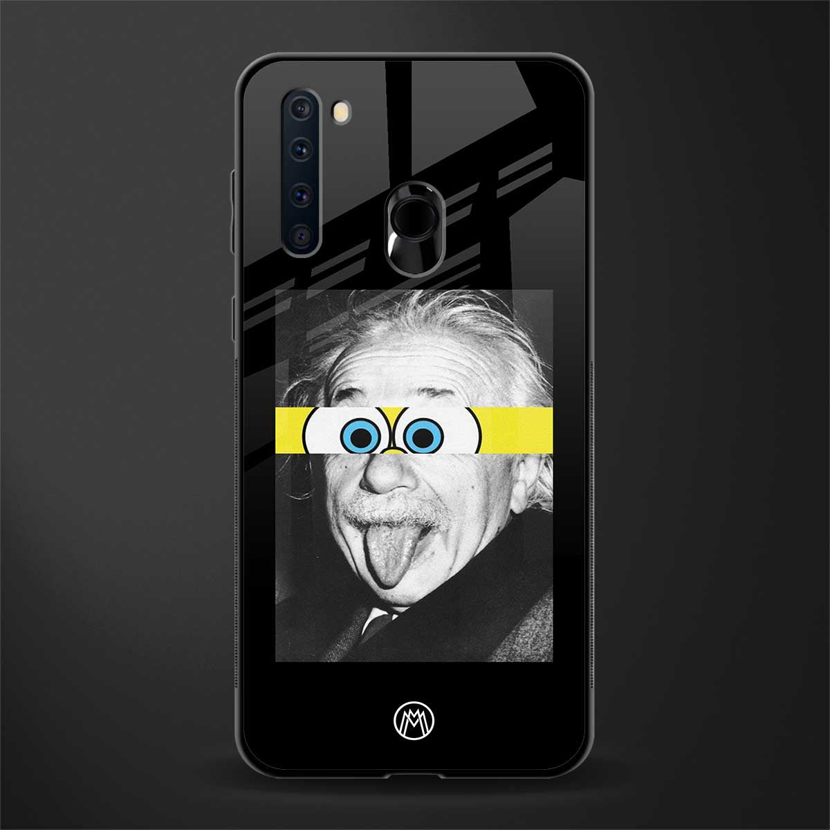 albert einstein spongebob squarepants glass case for samsung a21 image