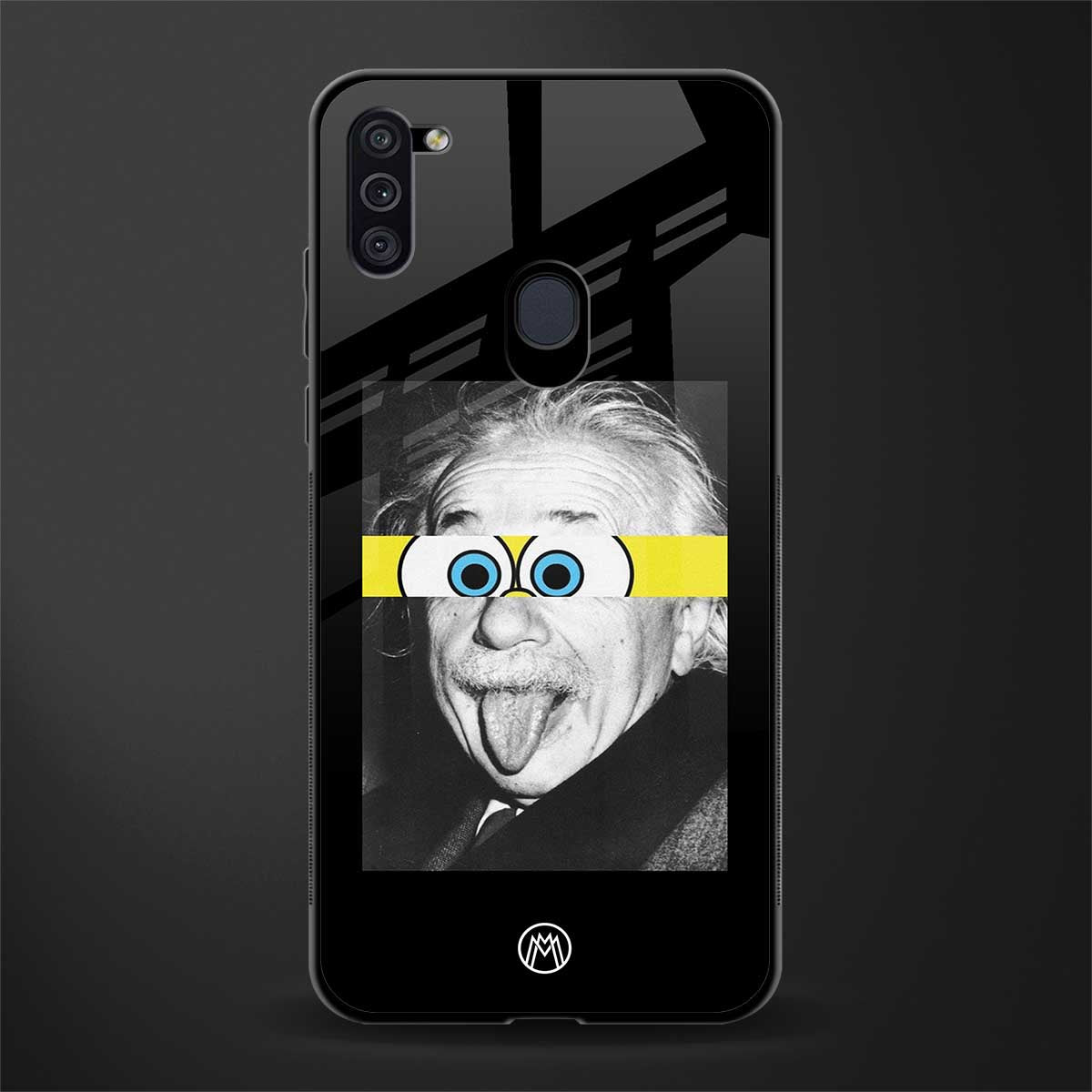 albert einstein spongebob squarepants glass case for samsung galaxy m11 image