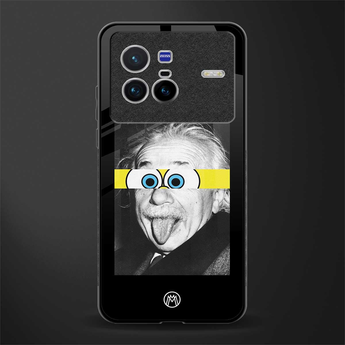 albert einstein spongebob squarepants glass case for vivo x80 image