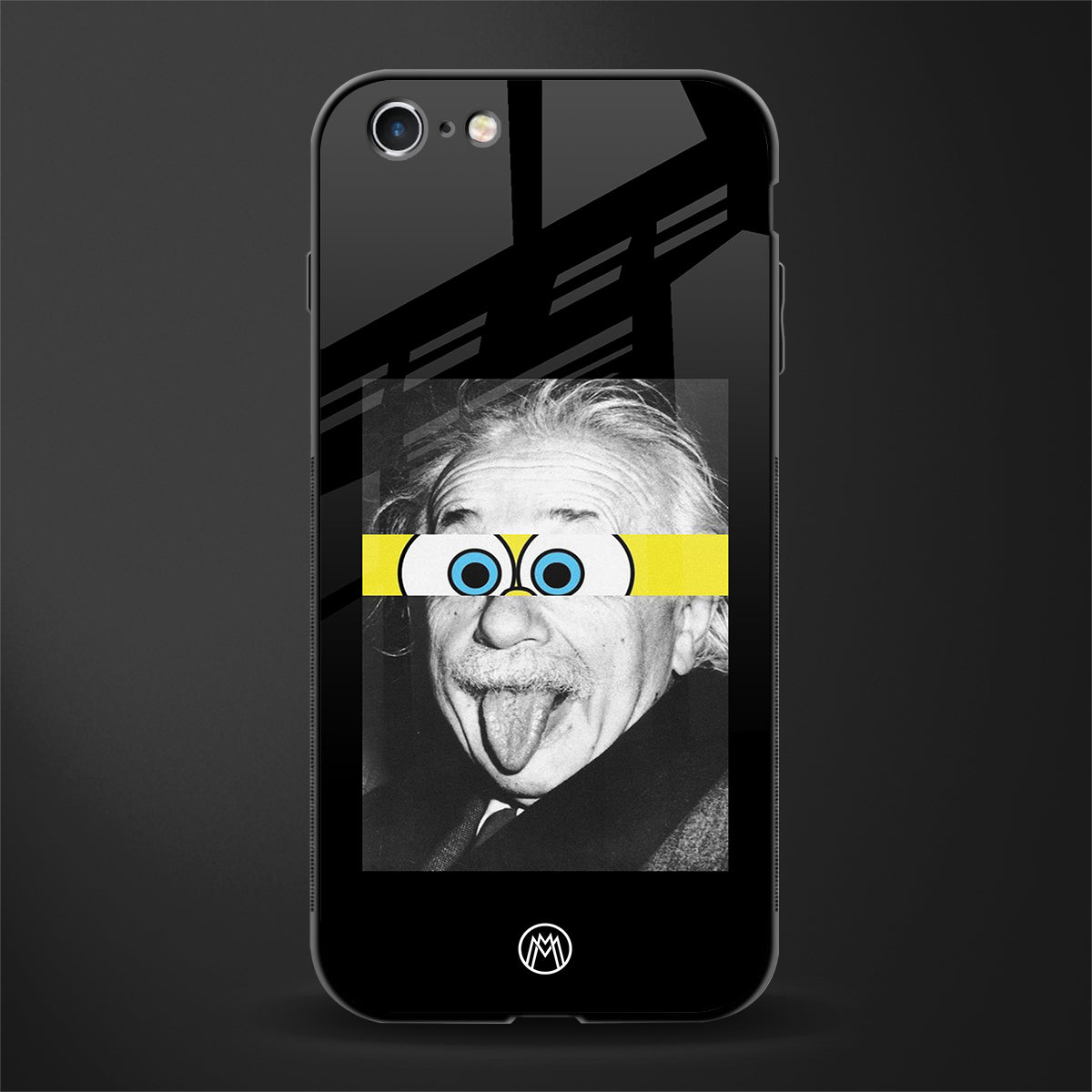 albert einstein spongebob squarepants glass case for iphone 6 image
