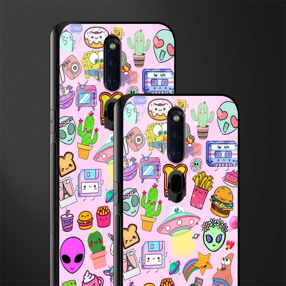 alien stickers studio glass case for oppo f11 pro image-2