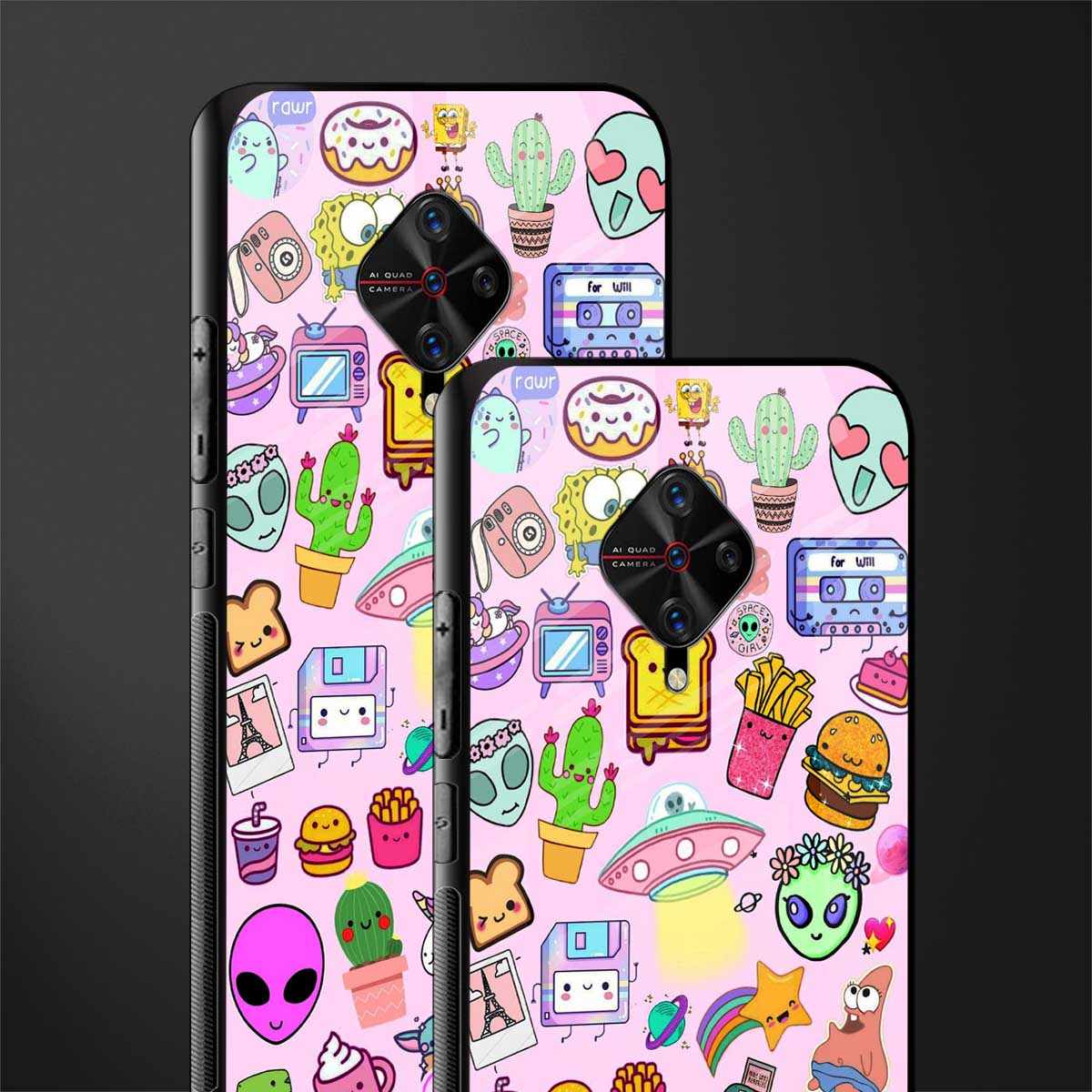 alien stickers studio glass case for vivo s1 pro image-2