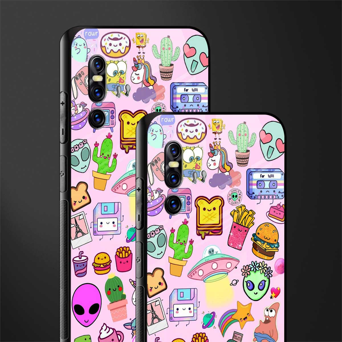 alien stickers studio glass case for vivo v15 pro image-2
