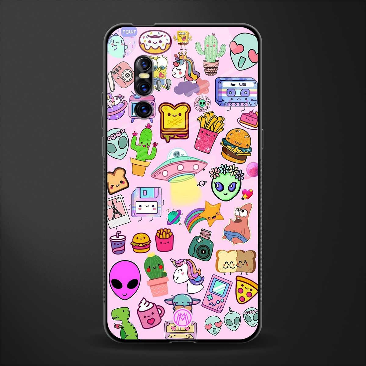 alien stickers studio glass case for vivo v15 pro image