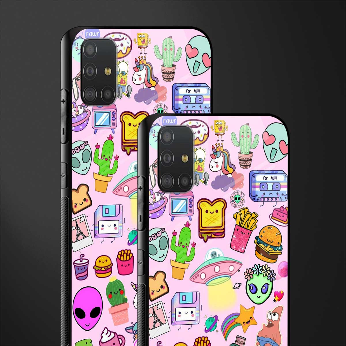 alien stickers studio glass case for samsung galaxy a51 image-2