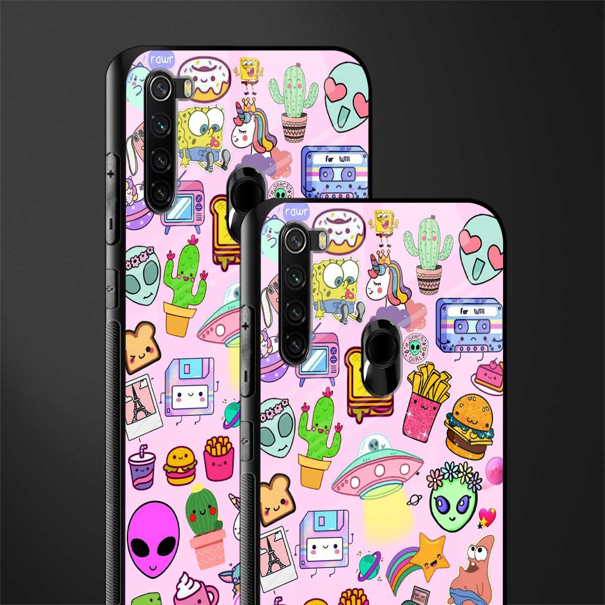 alien stickers studio glass case for redmi note 8 image-2
