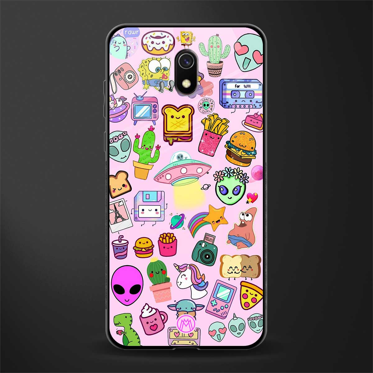 alien stickers studio glass case for redmi 8a image