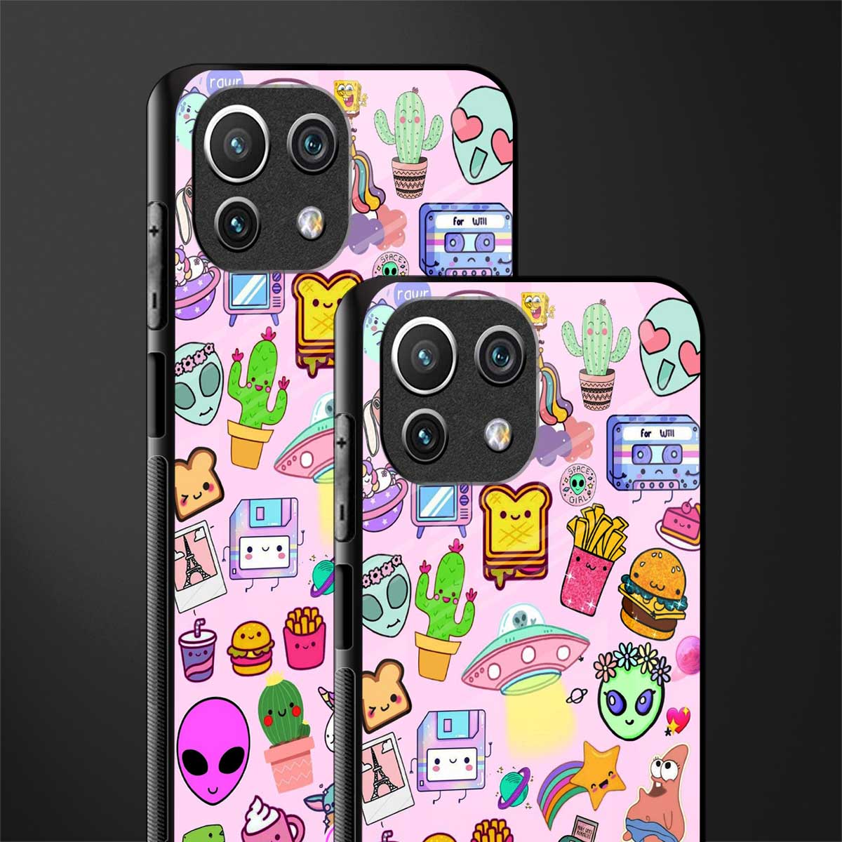 alien stickers studio glass case for mi 11 lite image-2