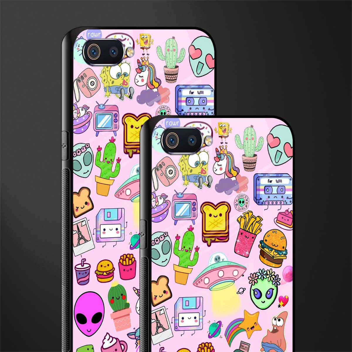alien stickers studio glass case for oppo a1k image-2