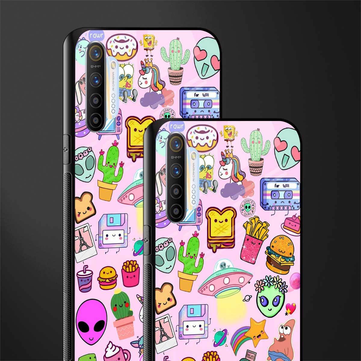 alien stickers studio glass case for realme x2 image-2