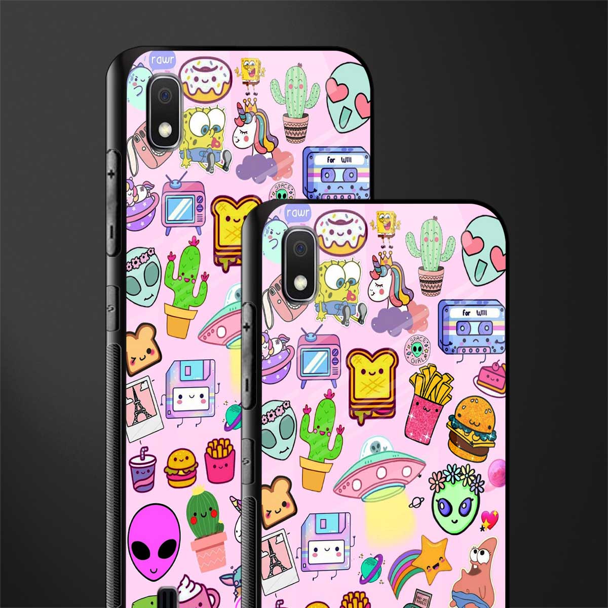 alien stickers studio glass case for samsung galaxy a10 image-2
